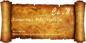 Csepregi Mátyás névjegykártya