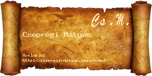 Csepregi Mátyás névjegykártya