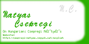 matyas csepregi business card